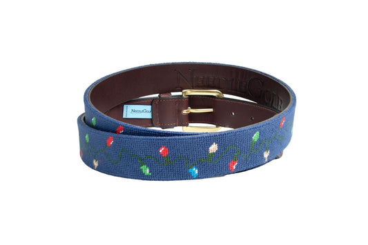 Christmas Lights Needlepoint Belt