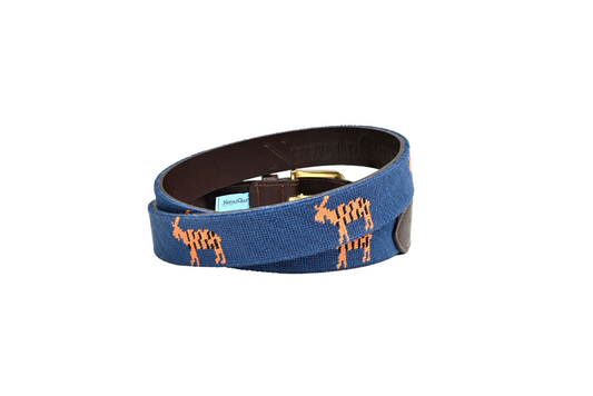 Striped GOAT Needlepoint Belt