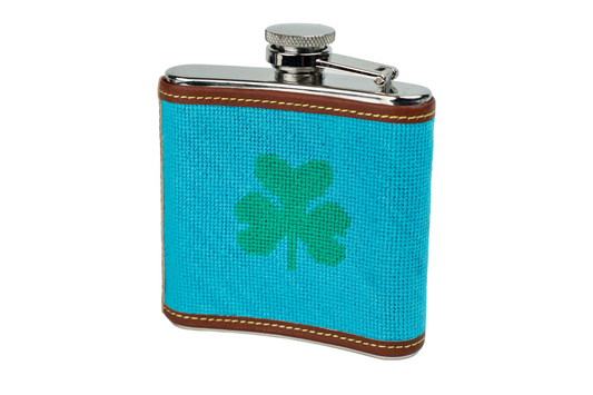 Shamrock Needlepoint Flask