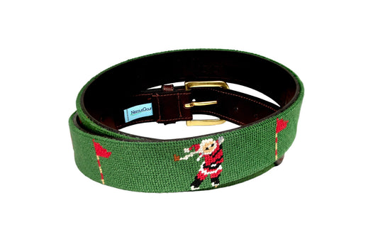 Ho Ho Hole In One Needlepoint Belt
