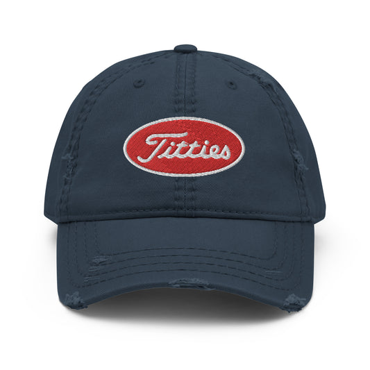 Titties Distressed Baseball Hat