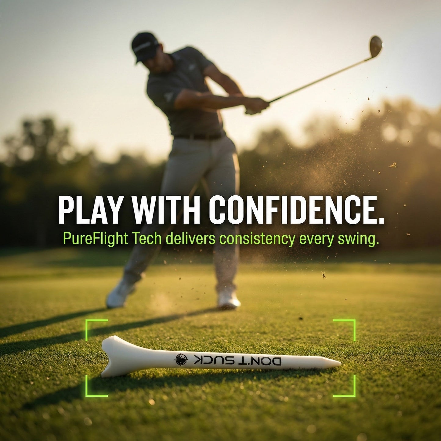 DON’T SUCK™ Golf Tees – PureFlight™ 4-Prong Design (50-Pack)