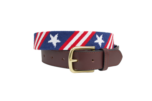 Stars and Stripes Needlepoint Belt