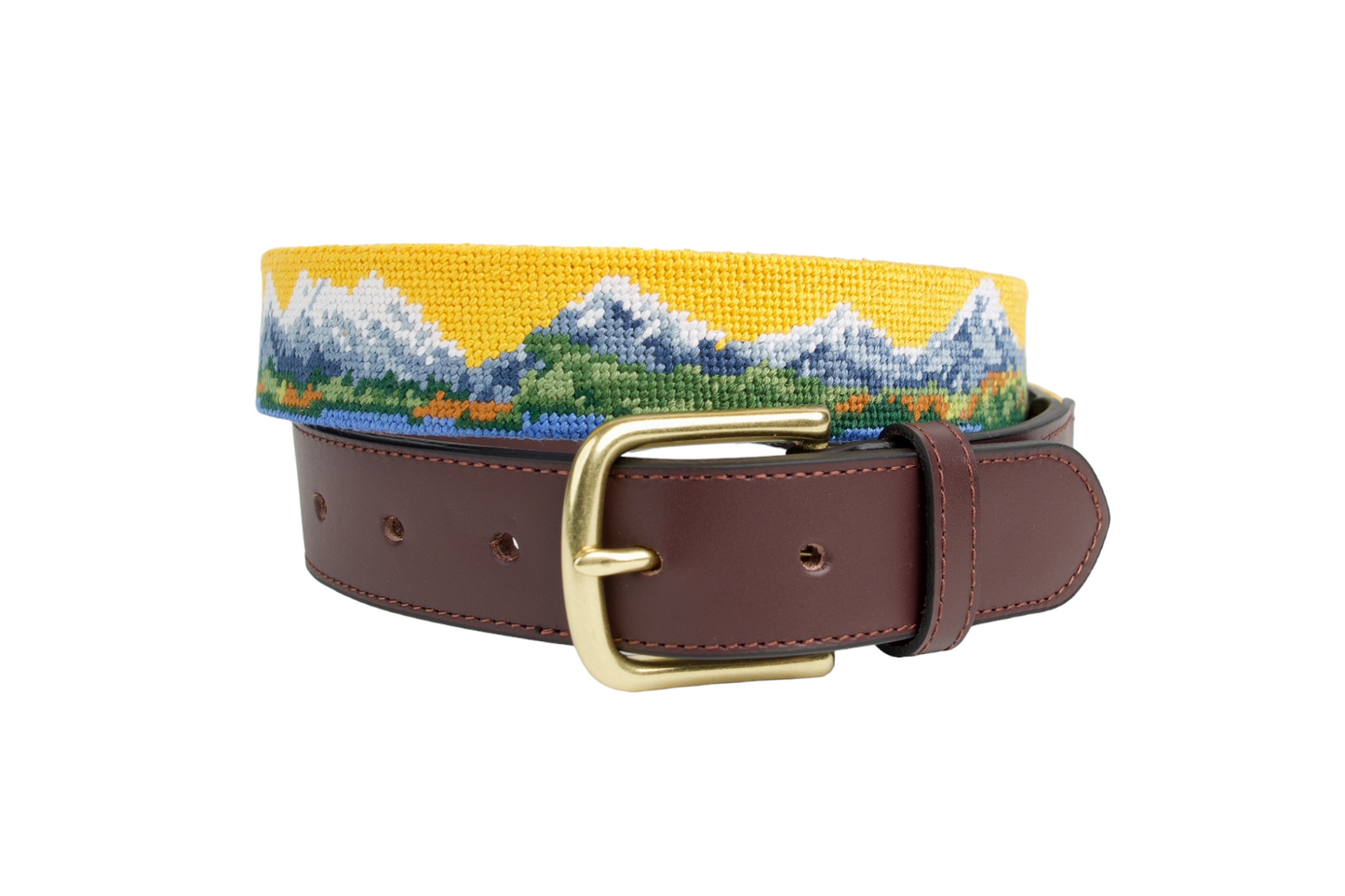 Mountain Sunset Needlepoint Belt