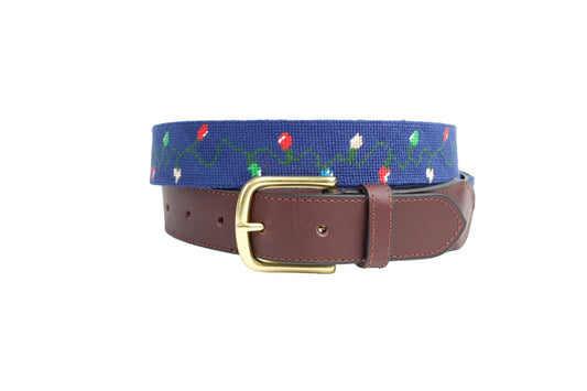 Christmas Lights Needlepoint Belt