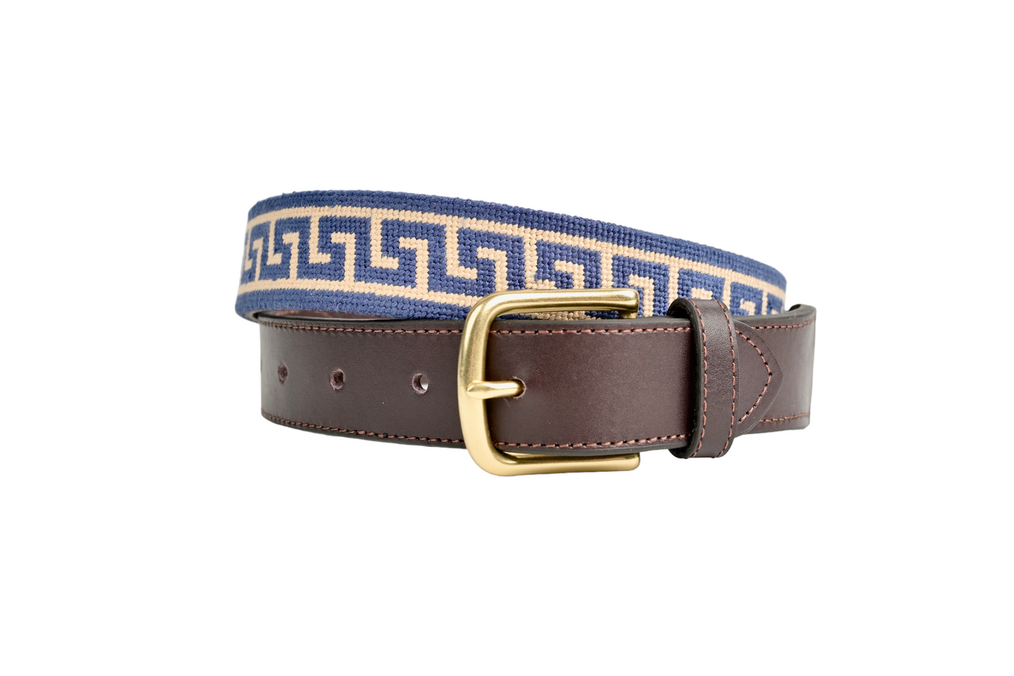 Greek Key Needlepoint Belt