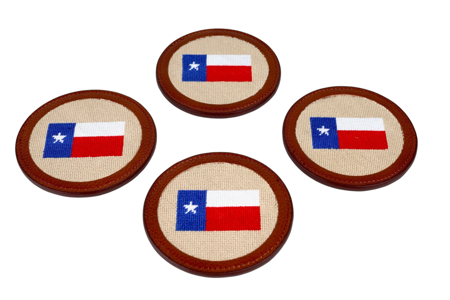 Texas Flag Needlepoint Coaster Set