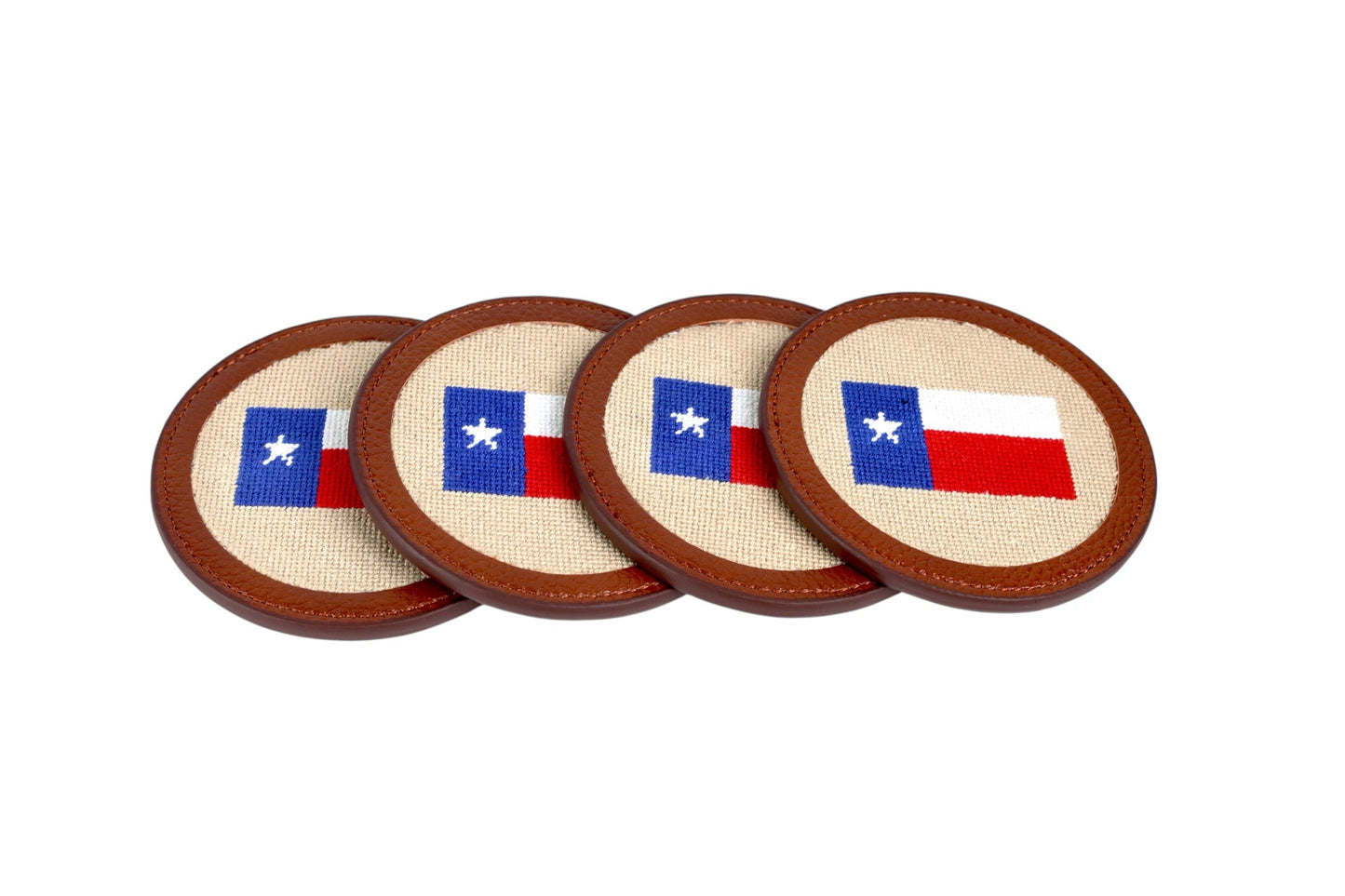 Texas Flag Needlepoint Coaster Set
