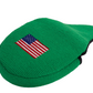 American Flag Putter Headcover - Green Needlepoint Mallet Design