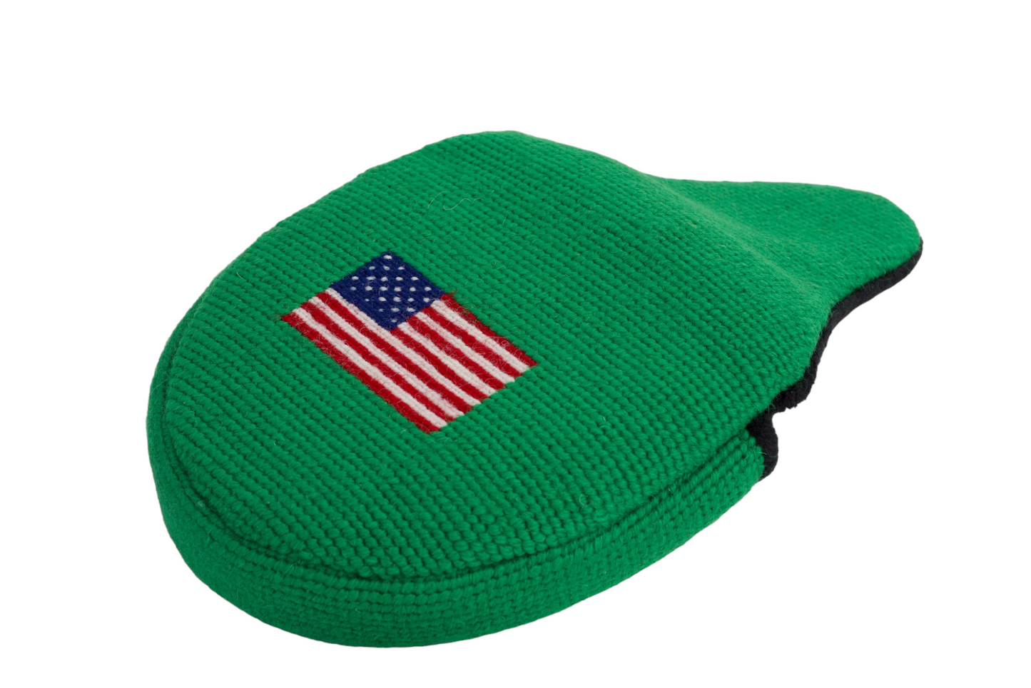 American Flag Putter Headcover - Green Needlepoint Mallet Design
