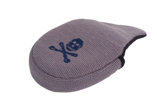 Jolly Roger Putter Headcover in Satin Grey Needlepoint for Ultimate Club Protection