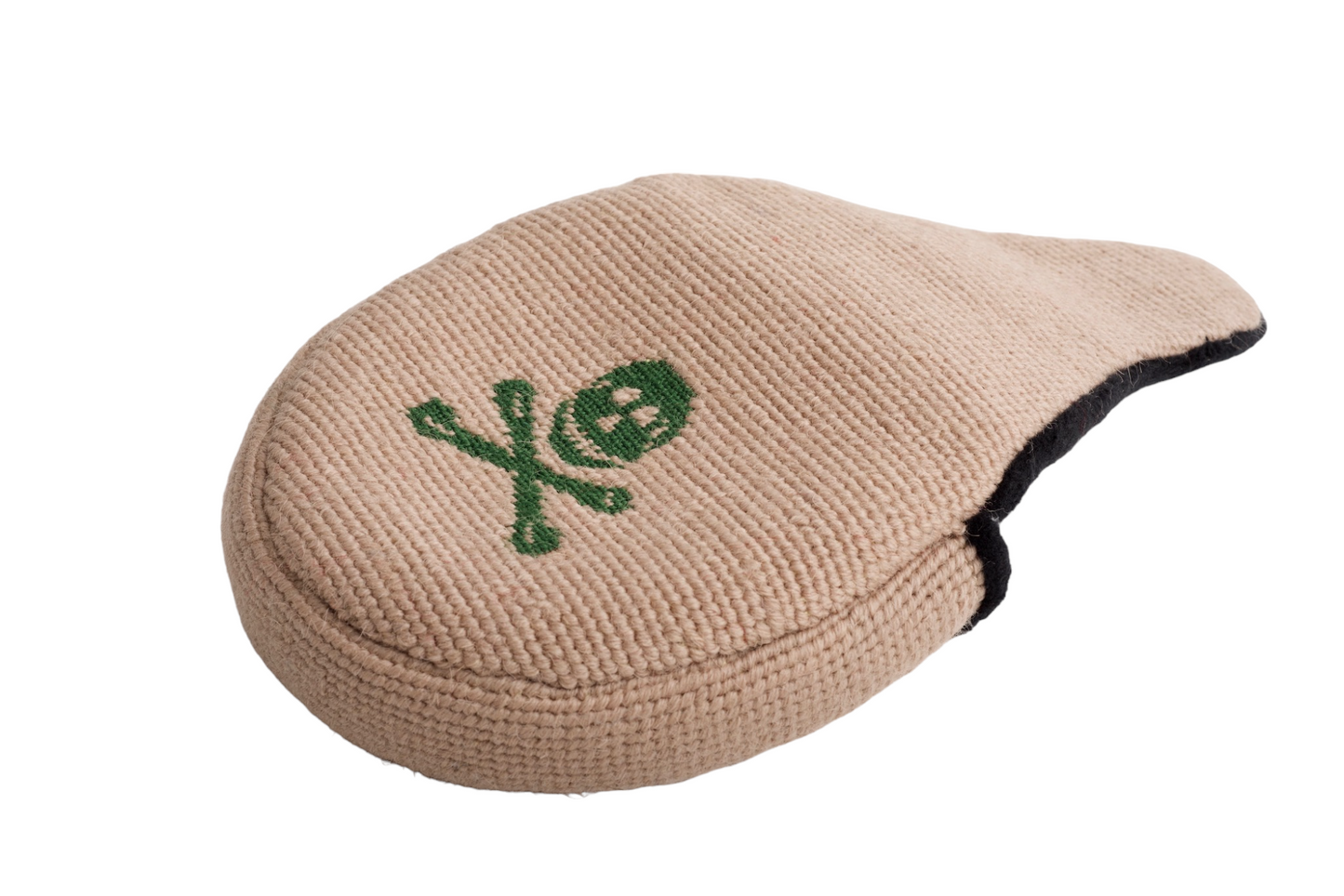 Jolly Roger Putter Headcover in Khaki Needlepoint Design