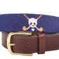 Jolly Golfer Navy Needlepoint Belt