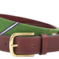 Jolly Golfer Forest Green Needlepoint Belt