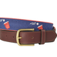 Beer Pong Navy Needlepoint Belt