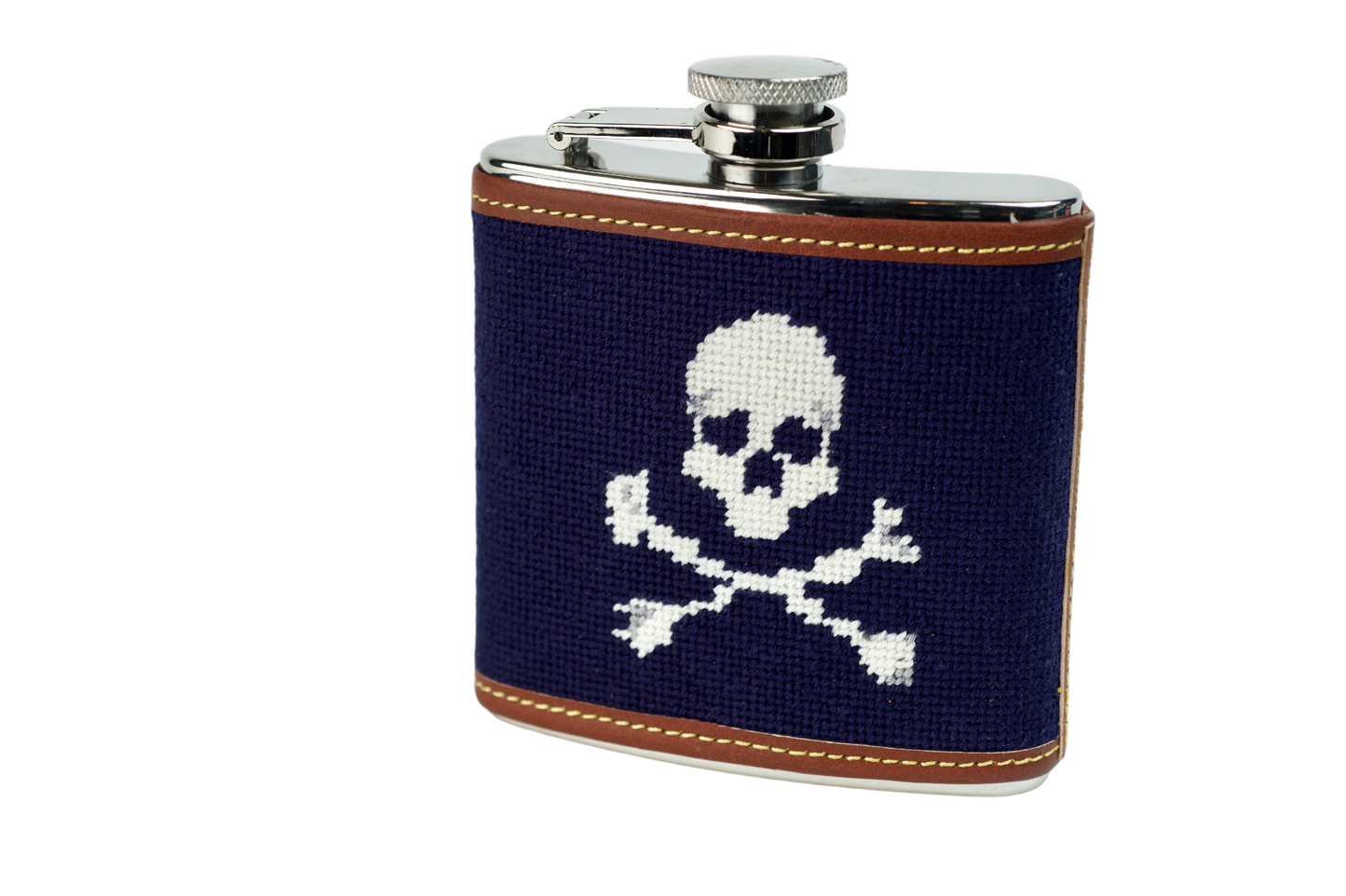 Jolly Roger Needlepoint Flask