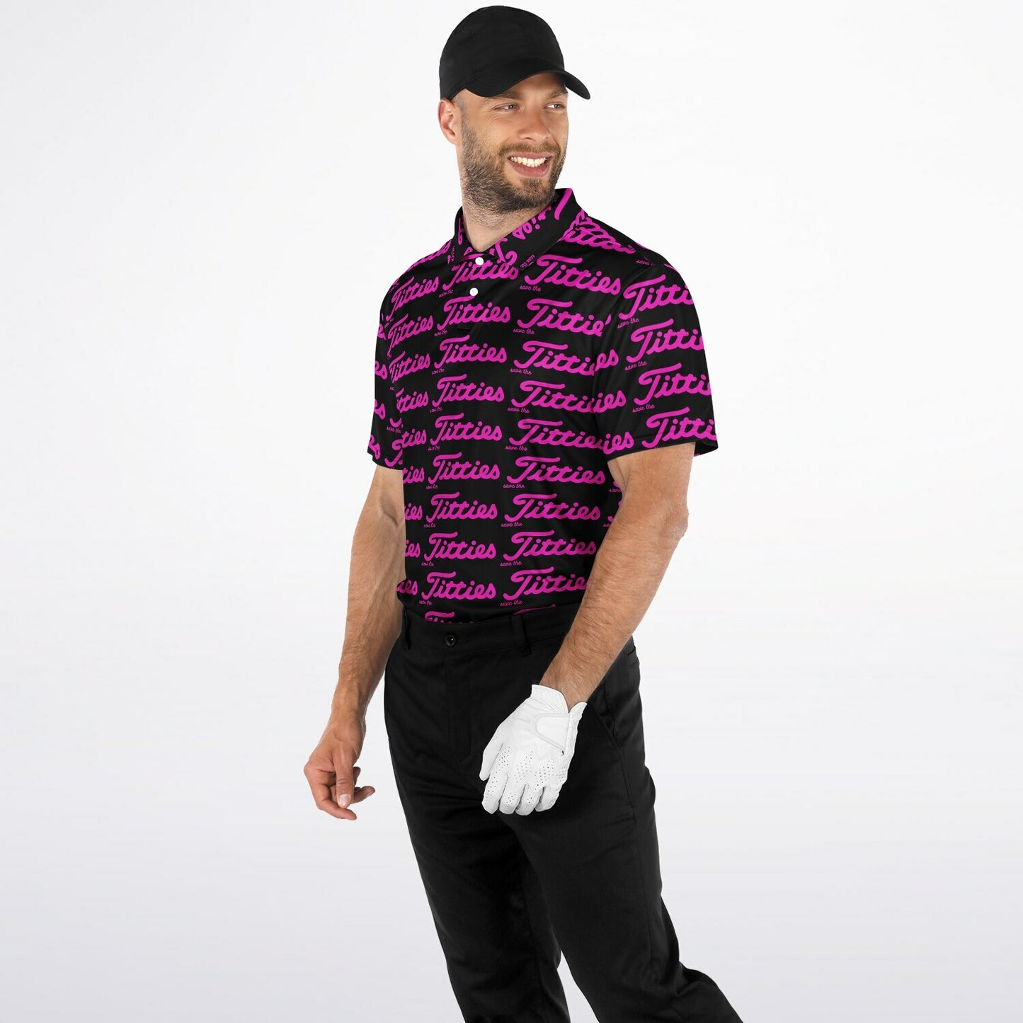 Printed Pattern 'save the Titties' Polo