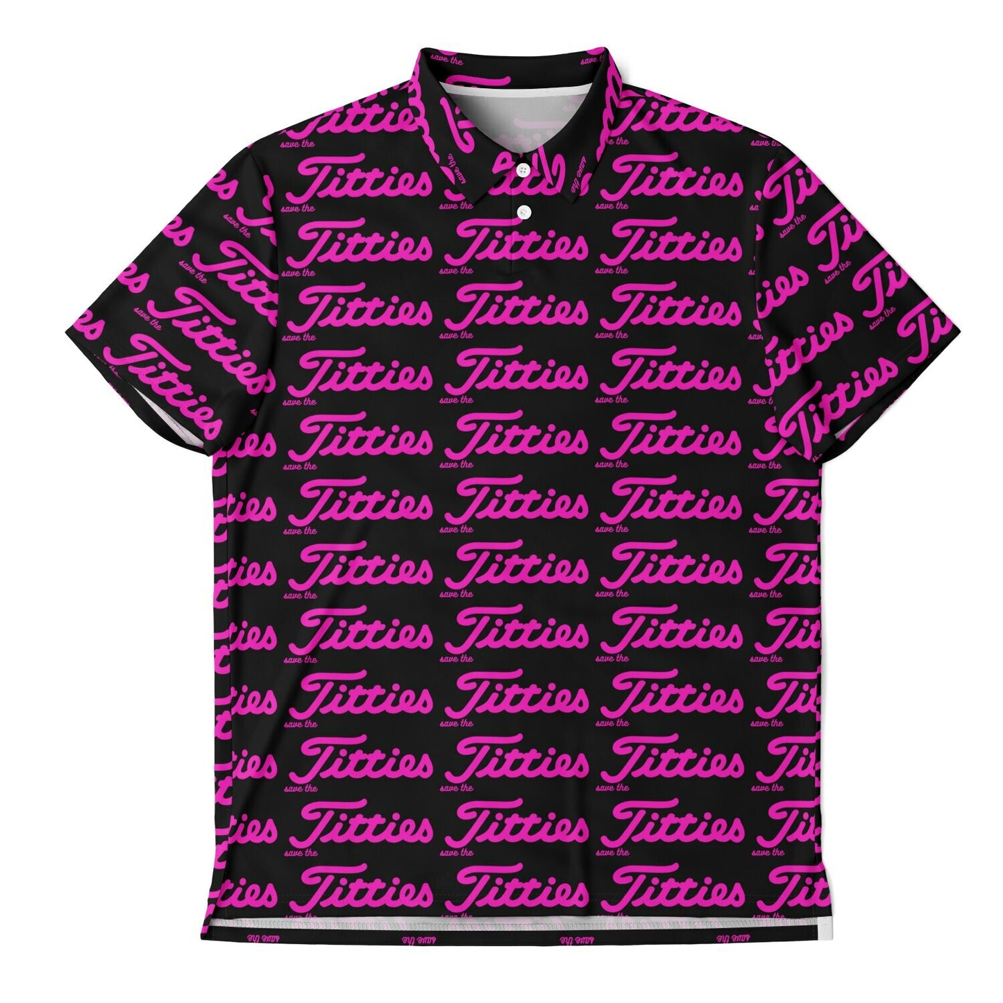 Printed Pattern 'save the Titties' Polo