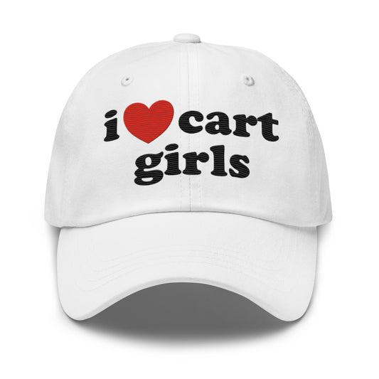 I Love Cart Girls Baseball Hat