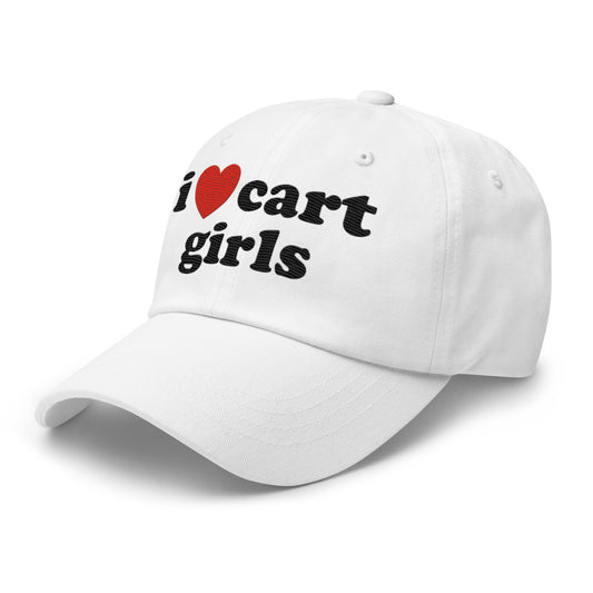 I Love Cart Girls Baseball Hat