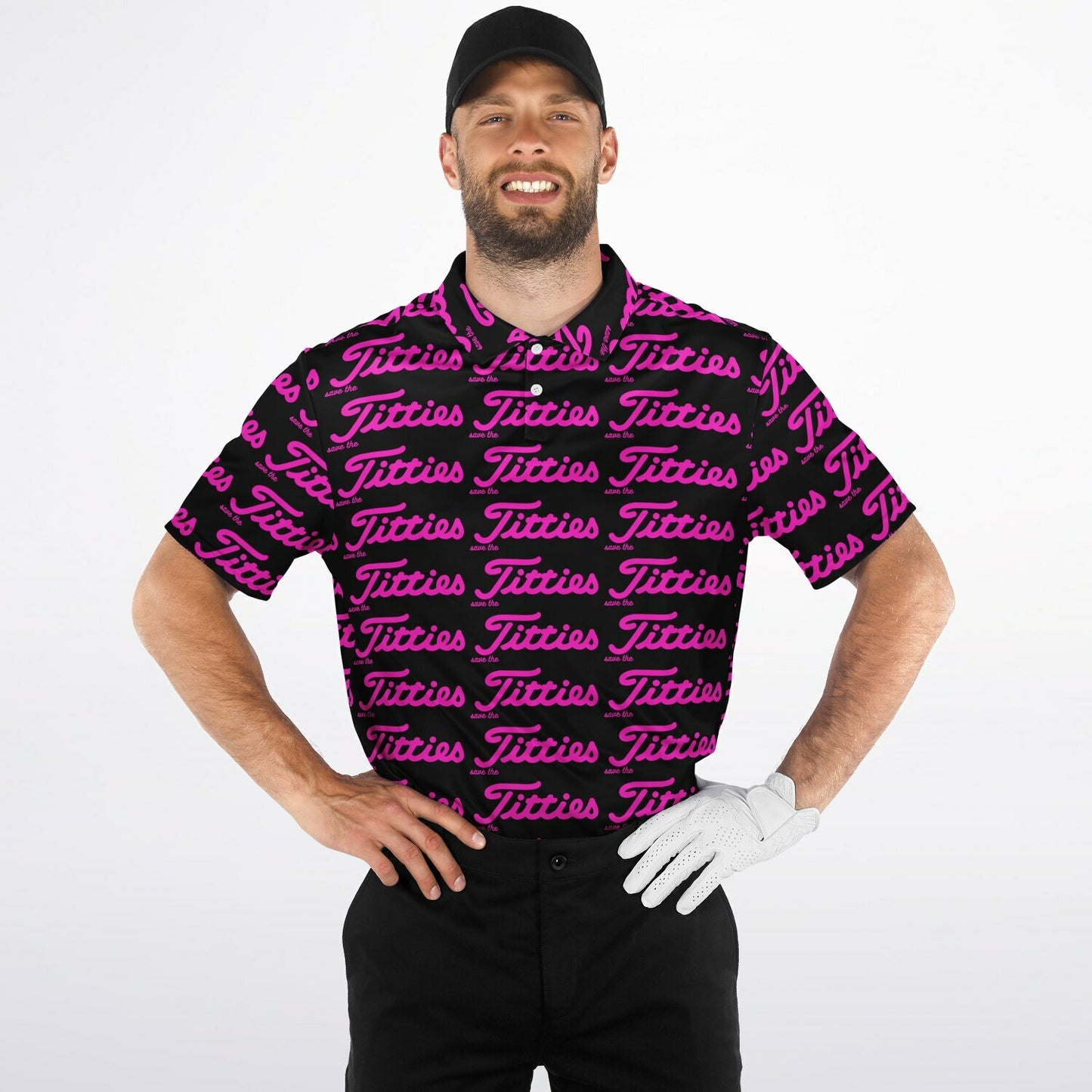 Printed Pattern 'save the Titties' Polo