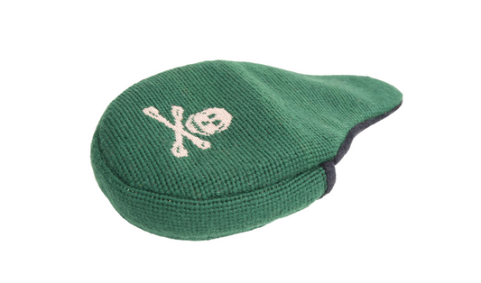 Jolly Roger Needlepoint Mallet Putter Headcover in Kelly Green