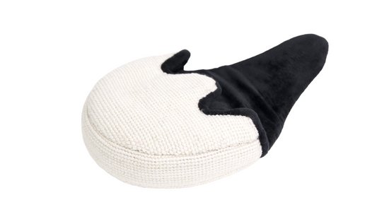 Jolly Roger Needlepoint Mallet Putter Headcover in White and Green